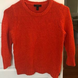 J Crew Orange Knit Crewneck Sweater